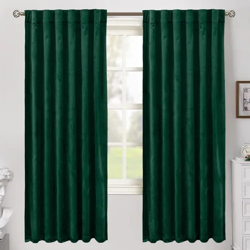 Miniatura 56 de BGment Cortinas de terciopelo rosa polvoriento, 2 paneles de 84 pulgadas, 2 paneles para sala de estar, aislamiento térmico de lujo, reducen