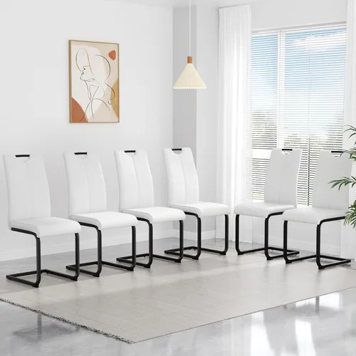 Miniatura 11 de yeag Juego de Sillas de Comedor Modernas de 2 Unidades, Sillas de Cocina y de Sala de Estar con Respaldo Alto, con Patas de Metal Cromado Dorado