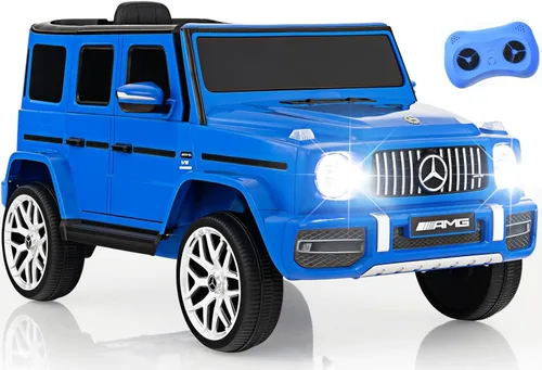 INFANS Mercedes Benz G63 - Vehículo eléctrico de 12 V con control remoto, puertas dobles abiertas, música, Bluetooth, suspensión de ruedas, funciona