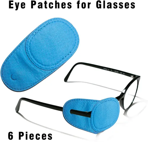 Miniatura 5 de Paquete de 2 parches para ojos, parches reutilizables para ojos izquierdo y derecho para niños, niños pequeños, ojos perezosos (azul) (2)