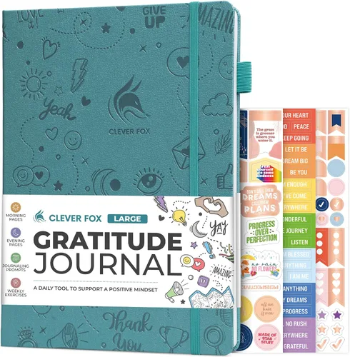Miniatura 14 de Clever Fox Diario de gratitud grande – Diario de felicidad, positividad y afirmación – Cuaderno diario inspirador, 3 meses, 8.3 x 11 pulgadas