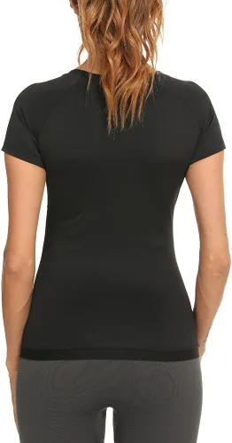 Miniatura 3 de Camiseta de sauna para mujer, traje de sudar, camisa de sauna de manga corta para mujer, camiseta atlética de sauna de compresión para entrenamiento