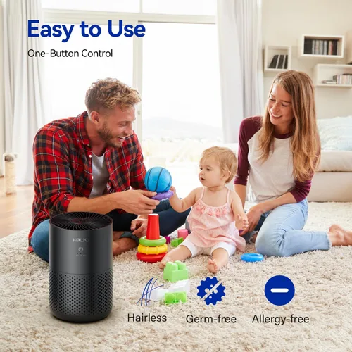 Miniatura 5 de Purificadores de aire para dormitorio del hogar, purificador de aire True HEPA H13 con esponja de fragancia para un mejor sueño, polen, humo, polvo