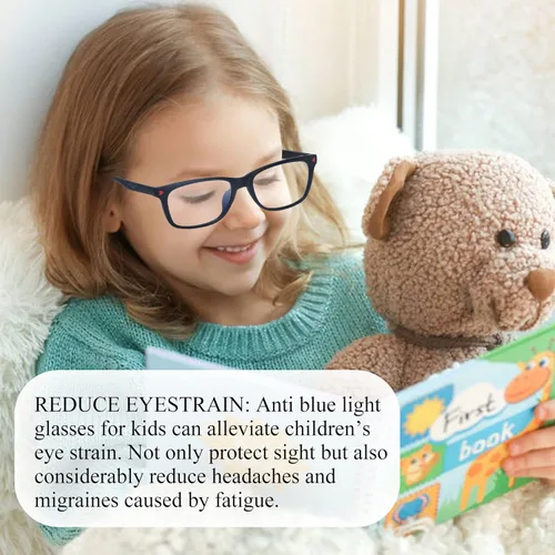 Miniatura 7 de SooGree Gafas de luz azul para niños, lentes de bloqueo de luz azul para adolescentes, niños y niñas, pantalla de computadora, juegos, TV y teléfono