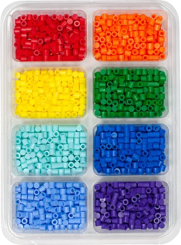 Miniatura 3 de Perler Bandeja de cuentas de tapas de colores primarios, 2000 piezas