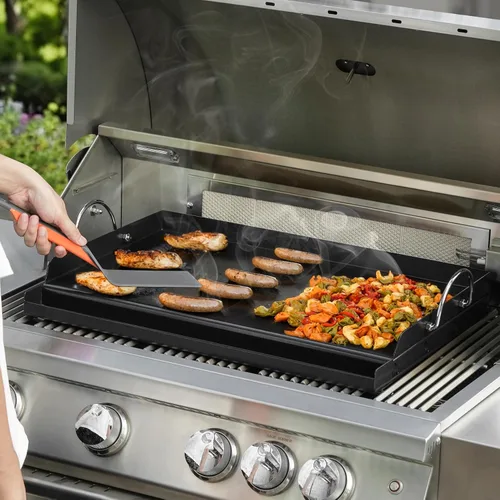 Miniatura 5 de Onlyfire Plancha universal para barbacoa con asas para la mayoría de las parrillas, parrilla antiadherente con revestimiento de cerámica