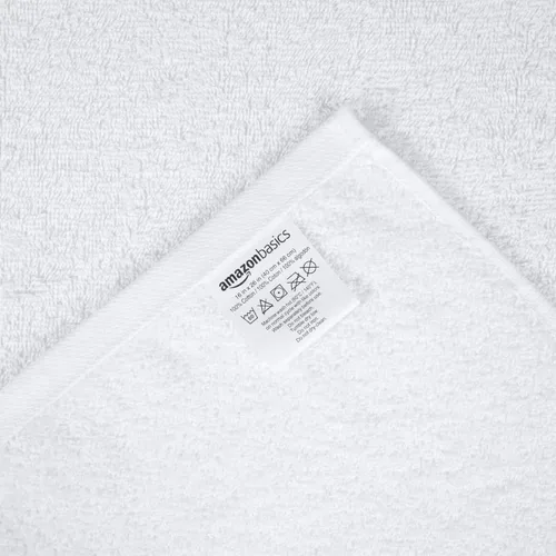 Miniatura 4 de Amazon Basics Toallas de mano de algodón suave y grueso, 16 x 26 pulgadas, color blanco, paquete de 24