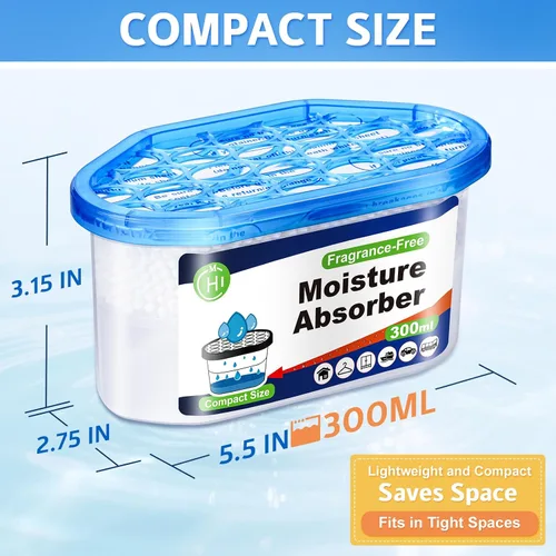 Miniatura 2 de CHMI Paquete de 20 absorbentes de humedad, atraen y atrapan el exceso de humedad de tu baño, cocina, armario, elimina olores a humedad, eliminador