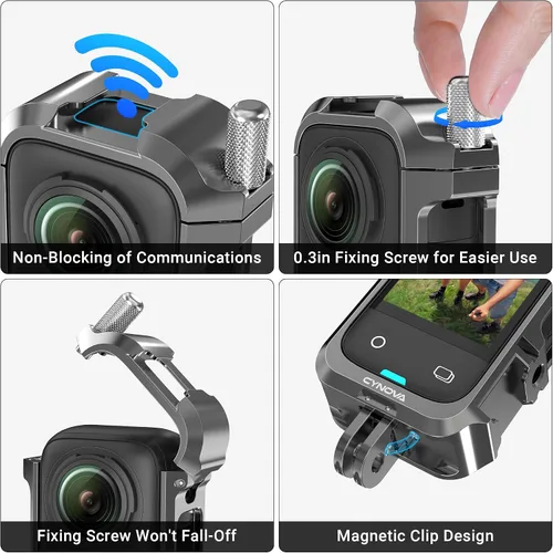 Miniatura 4 de CYNOVA Insta 360 X4 - Marco utilitario con cubierta de lente de silicona para accesorios Insta360 X4, compatible con protector de lente