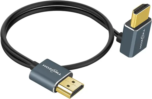 Miniatura 5 de Twozoh Cable HDMI flexible a HDMI en ángulo descendente de 90° 1 pie, cable HDMI ultra delgado y delgado compatible con 3D/4K @60Hz
