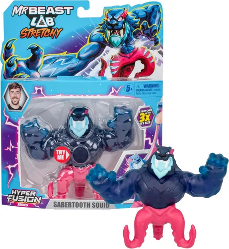 Miniatura 7 de MrBeast Lab - Héroe elástico Hyper Fusion, Cobra Panther, figura de pie rellena de Goo de 5 pulgadas (12.7 cm), se estira hasta 3 veces su