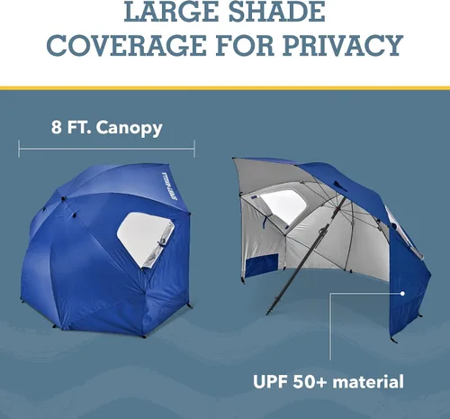 Miniatura 8 de Sport-Brella Premiere UPF 50+ Protection Umbrella Shelter with Patented Side Panels and Tilt Mechanism, Heavy-Duty 1.25 Inch Center Pole, Auger