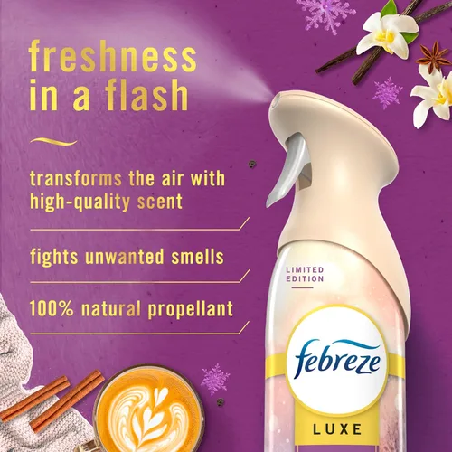 Miniatura 2 de Febreze ambientador en aerosol en bruma, spray para combatir olores en habitación, ambientadores para el hogar y baño y cocina, lata de aerosol
