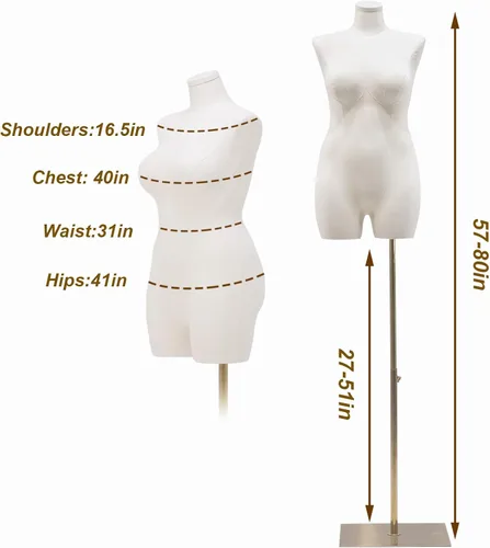 Miniatura 6 de Maniquí femenino de talla grande, figura completa con base de metal, torso de maniquí para tienda de ropa, maniquíes de ventana, ropa, vestidos