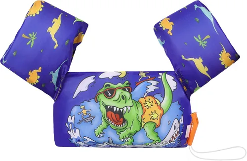 Miniatura 38 de MoKo Chaleco de natación para niños pequeños, flotadores de brazo de natación de 22 a 66 libras, niños y niñas, con dibujos animados, alas de agua