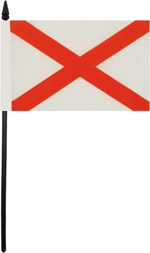Miniatura 2 de Bandera de mesa de Alabama de 4 x 6 pulgadas - Bandera de escritorio del estado de Alabama de los Estados Unidos de 5.9 x 3.9 in - Barra y base