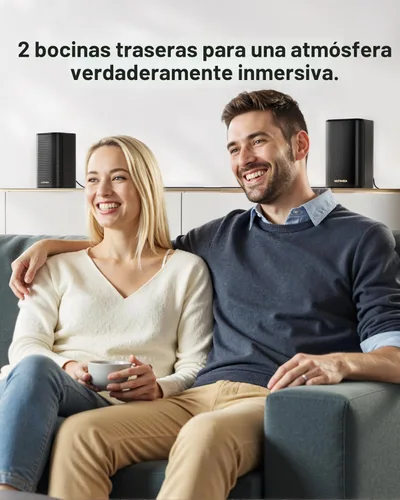 Miniatura 5 de ULTIMEA Barra de sonido de 5.1.2 canales con Dolby Atmos, sistema de sonido envolvente para TV con 2 altavoces envolventes, barra de sonido