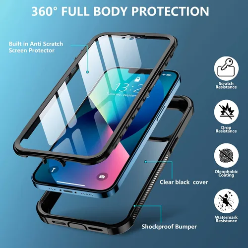 Miniatura 3 de Red2Fire Funda para iPhone 13, [Cuerpo Completo 360] [Protección de Servicio Pesado] con Protector de Pantalla Integrado Resistente Robusto 12 Pies