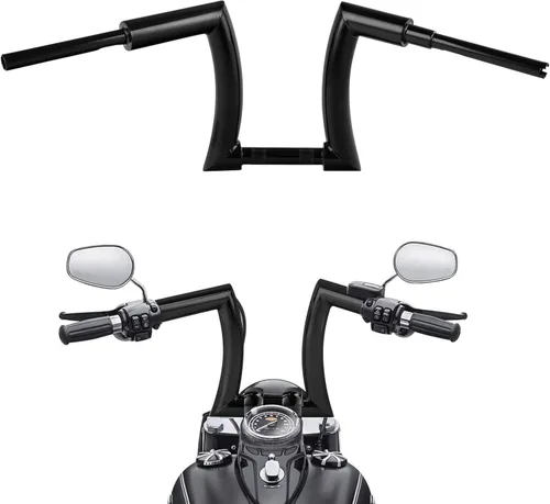 Miniatura 5 de TCT-MOTORPARTS Manillar de 12 Pulgadas Rise Ape Hanger Bar de 2 Pulgadas para Harley Dyna Wide Glide Lowrider FLST FXST 1983-2008 Softail Street Bob