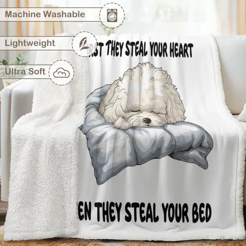 Miniatura 182 de Autumn Teddy Dog Patchwork Sherpa Blanket Fall Cozy Throw Blanket Cute Puppy Quilt Style Warm Soft Blanket for Couch Sofa Bedroom Decor 50x60 Inches