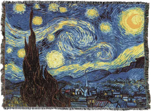 Miniatura 2 de Pure Country Weavers Manta de noche estrellada por Vincent Van Gogh, tapiz de regalo de bellas artes, tejida de algodón, fabricada en los Estados
