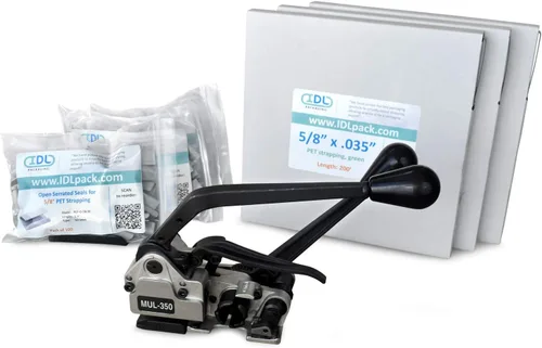 Miniatura 12 de IDL Packaging - PET-B-58-D Kit de flejado de poliéster de 5/8", estándar con dispensador - Todo lo que necesitas para atar un palet