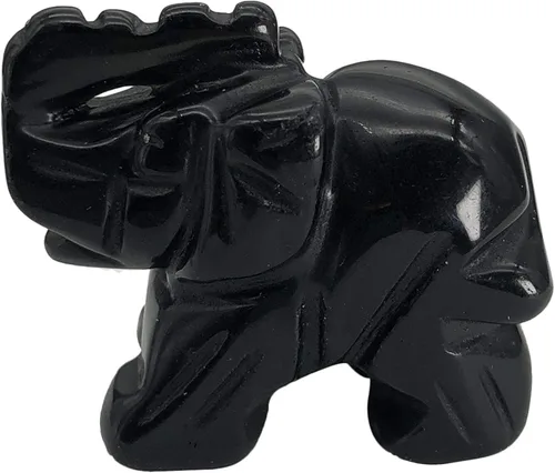 Miniatura 9 de Fekuar Figuras de elefante de cristal curativo talladas a mano de 1.5 pulgadas, escultura de estatua de animal de bolsillo de la suerte, decoración