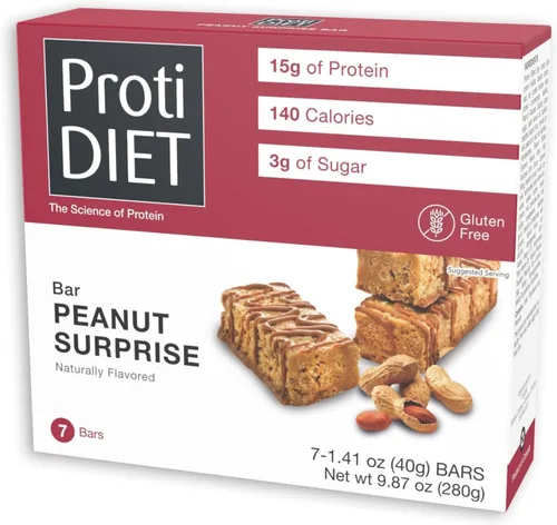 Miniatura 13 de ProtiDIET Barra de proteína de pan de plátano, aperitivos bajos en azúcar y alto contenido de proteínas para adultos, barras de reemplazo de comidas