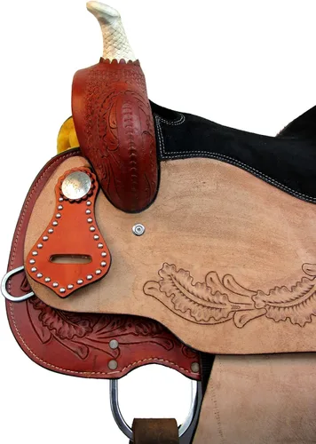 Miniatura 5 de Western Saddle Barril Racing Caballo Placer Trail Floral Herramientas Rodeo Cowboy Tack Set 15 16 17 18