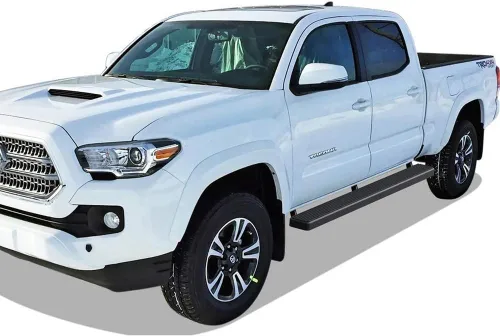Miniatura 6 de APS Estribos de 5 pulgadas, color negro, compatibles con Toyota Tacoma 2005-2023 de doble cabina de tripulación de acero inoxidable