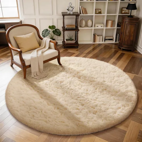 Miniatura 36 de Ophanie Alfombra Verde de Césped, Alfombras de Área para Dormitorio, Alfombra Shag Esponjosa de 4x6 pies, Suave Peluda Afelpada Linda para Niños 7
