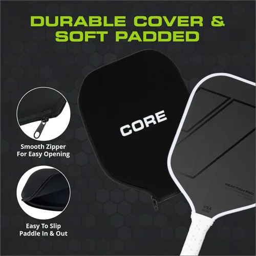 Miniatura 9 de CORE Pickleball - Paletas de pickleball de fibra de carbono - Aprobadas por USAPA - Modelos PRO y de entrada - Empuñadura de confort acolchada
