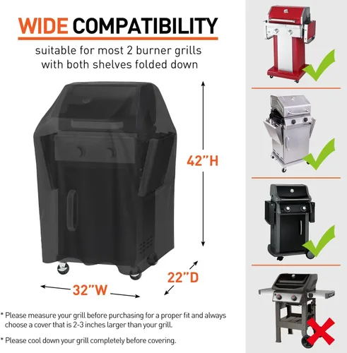 Miniatura 2 de Arcedo Funda de parrilla de 55 pulgadas para parrilla al aire libre, cubierta impermeable resistente a la decoloración, cubierta de parrilla de gas