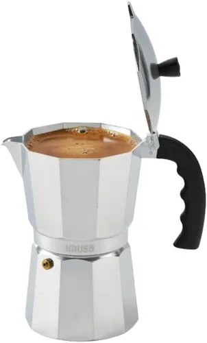 Miniatura 14 de IMUSA USA B120-43V, Cafetera de expreso de aluminio para estufa de 6 tazas, plateada