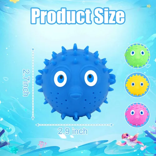 Miniatura 3 de uvitaya - 4 bolas de agua de pez globo, juguetes sensoriales para aliviar el estrés flotantes, juguetes de piscina para niños, bolas de agua