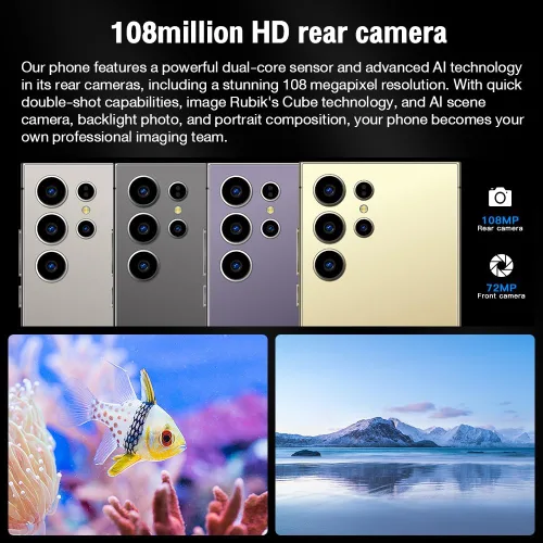 Miniatura 4 de W24 Ultra - Teléfono celular, 6.8 pulgadas, Android desbloqueado 5G, teléfono celular con S Pen, 8 GB+256 GB Smartphone, batería de 8000 mAh