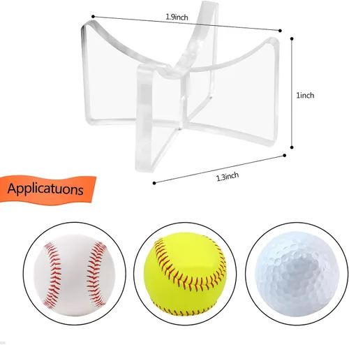 Miniatura 2 de Soportes acrílicos para pelotas de béisbol para exhibición de recuerdos, exhibición de sóftbol, soporte para tenis (4.99x2.79 cm; 1.97x1.1 pulg.)