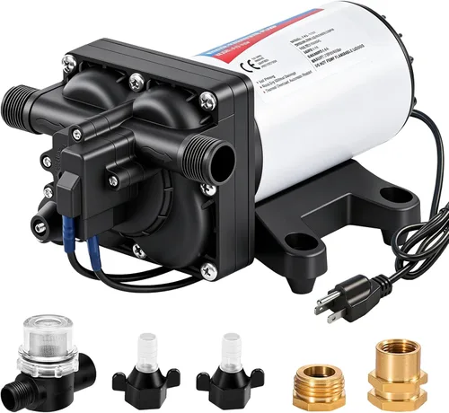 YOUNGTREE Bomba de diafragma de presión de agua de 110 V CA 5.5 GPM, 70 PSI, bomba de transferencia de agua para autocebado de 110 voltios bajo