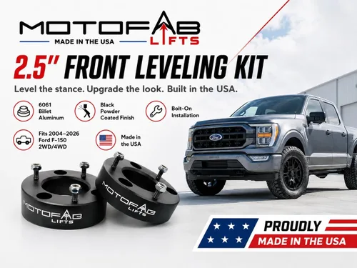 Miniatura 2 de MotoFab Lifts F150-2.5 - Juego de elevación y estabilización delantera de 2.5 pulgadas, que elevará la parte delantera de su F150 2.5 pulgadas