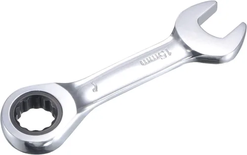 Miniatura 5 de uxcell Llave combinada de trinquete rechoncha de 0.591 in métrica 72 dientes 12 herramientas terminadas en caja de puntos, CR-V