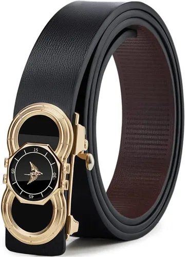 Miniatura 2 de VANNANBA Cinturones de cuero genuino para hombres, vestido de moda diseñador cinturón deslizante para hombres hebilla automática, con caja de regalo