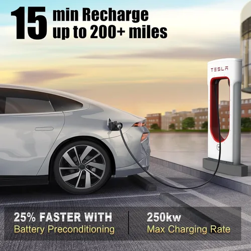 Miniatura 2 de 2026 actualizado para adaptador NACS a CCS, [máximo 500 A 1000 V] Adaptador de carga de vehículo eléctrico de carga rápida, adaptador de cargador