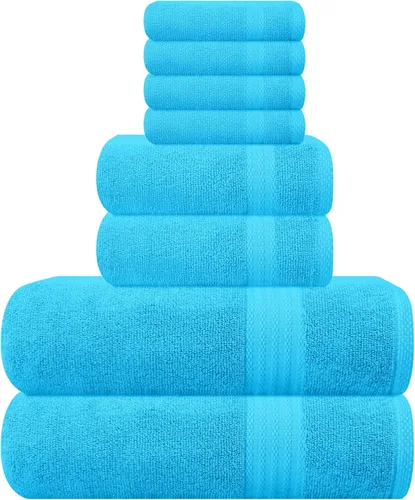 Miniatura 30 de GLAMBURG - Juego de 12 toallas faciales ultrasuaves de 13 x 13 pulgadas, 100% algodón, duraderas y altamente absorbentes, ideales para baño, cocina