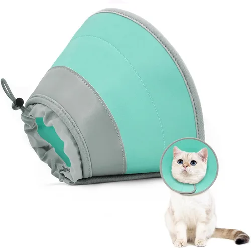 Miniatura 21 de Collar de cono de gato suave para dejar de lamer, ajustable, plegable, ligero, conos para gatitos después de la cirugía, recuperación para gatos