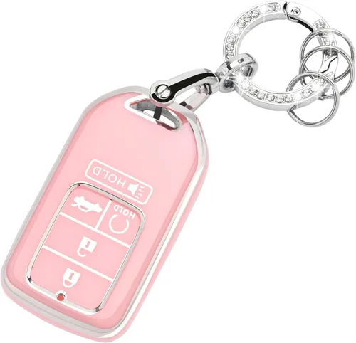 Miniatura 7 de TECARATE - Funda para llavero Honda de TPU suave, protector de llave de coche compatible con Honda Accord Civic HR-V CR-V Pilot Odyssey llave remota