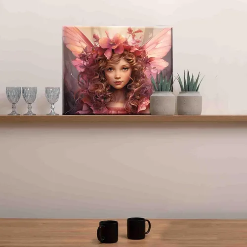 Miniatura 3 de Little Girl Angel - Pintura por números para adultos, corona rosa, pintura al óleo digital, pintura acrílica, kit de pintura de flores de ángel