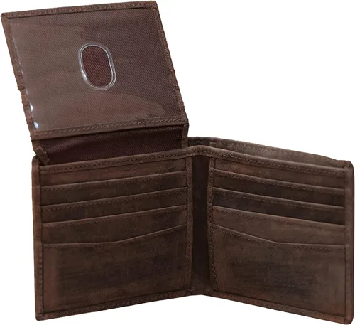 Miniatura 4 de ELIZO Cartera de cuero para hombre, whisky, Top Flip Bifold
