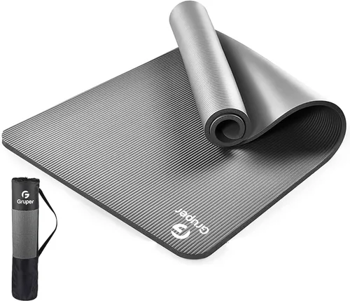 Miniatura 13 de Gruper Esterilla de yoga antideslizante NBR extra gruesa, 72 pulgadas de largo x 32 pulgadas/24 pulgadas de ancho x 0.6 pulgadas de grosor