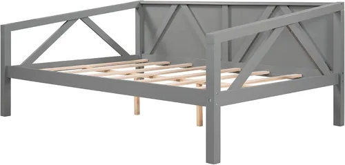 Miniatura 4 de Flieks Sofá cama de tamaño matrimonial, marco de sofá cama de madera, sofá cama multifuncional para niños/adolescentes/muebles de habitación