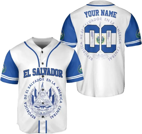 Miniatura 13 de Camiseta de béisbol de El Salvador personalizada,Camiseta personalizada con la bandera salvadoreña,Orgulloso Jersey Salvadoreña,Jersey del orgullo